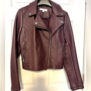 New York and Company Burgundy leather jacket